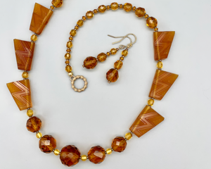 Necklace set | Art Deco Style amber glass beads from the 1920s and 1930s