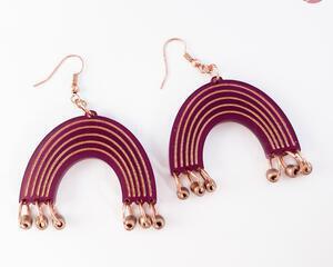 Purple Crush Rainbow Earrings Dangle Drop Style