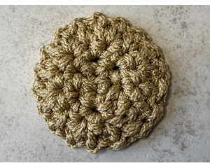 Handmade reusable tan scrubbers are mold and mildew resistant and machine washable. https://goimagine.com/memorablecrafts/