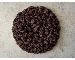 Machine washable dark brown all purpose scrubbies are handmade in USA and mold and mildew resistant. https://goimagine.com/memorablecrafts/