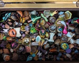 Fairy Trinkets Scoop, Miniature Trinket Scoop, Scoop full of Fairy Garden Trinkets and Curiosities, Fairy Confetti Scoop, Fairy Miniatures 