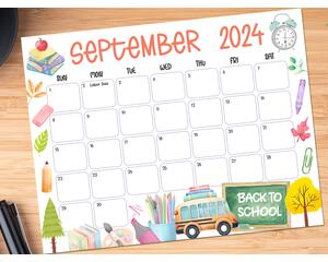 September 2024 Back to School Planner Printable Calendar