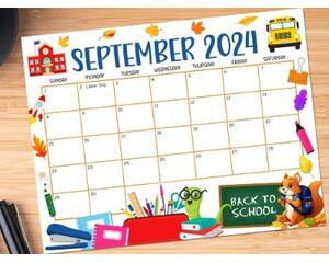 Printable September 2024 Calendar for Back to School Planning