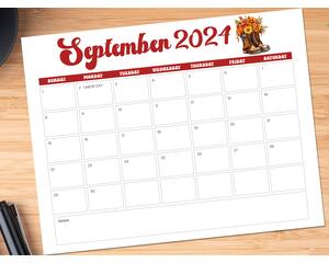 September 2024 Calendar with Minimalist Retro Design