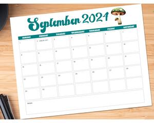 Minimalist Retro Printable September 2024 Calendar