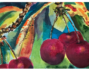 "Cherries" Landscape Original Chris Wakefield Oil On Canvas Painting 