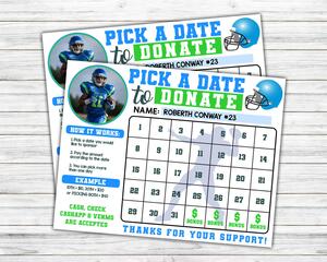 Custom Football Donation Calendar for Teams