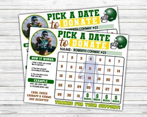 Football Team Fundraiser Pick a Date Calendar