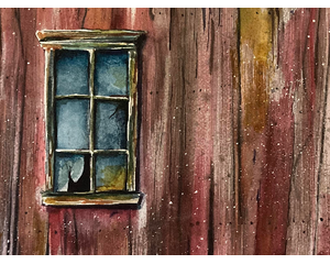 Rural Building Original Chris Wakefield Watercolor Painting "Aged"