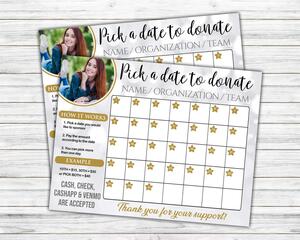 Printable School Fundraising Donation Calendar