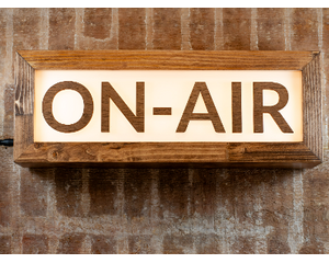 Light On Air LED Lightbox Sign for Podcasts, Streaming, Recording Studio or Home Decor - Reclaimed Wood - Perfect Gift for Content Creators