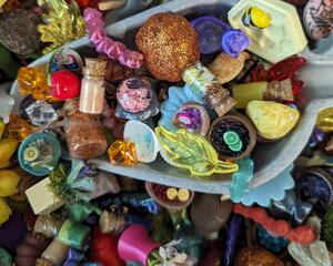 Fairy Trinkets Scoop, Miniature Trinket Scoop, Scoop full of Fairy Garden Trinkets and Curiosities, Fairy Confetti Scoop, Fairy Miniatures 