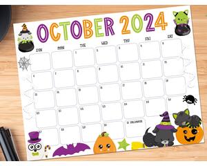 Whimsical Halloween October 2024 Calendar