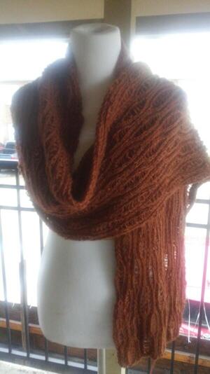 Wool -- dropped stitch shawl