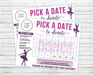 Pastel Minimalist Dance Donation Calendar Printable
