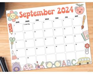 Vintage School September Calendar