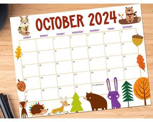 Fall October Animal Calendar