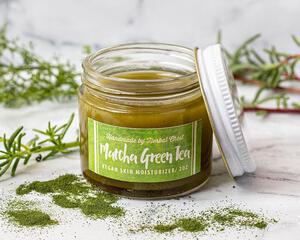 Vegan Matcha Green Tea Body Butter Moisturizer Lotion Balm Antioxidant Skin Cream 2oz Glass Eco Friendly