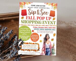 Autumn Pop-Up Shopping Event Flyer Printable