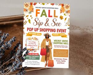 Editable Fall Pop-Up Shop Flyer Printable Template
