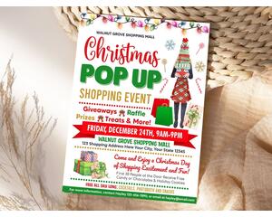 Editable Christmas Pop-Up Shopping Flyer Template