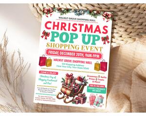 Christmas Pop-Up Sale Flyer Editable Template
