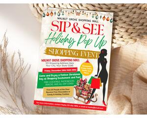Printable Sip and See Holiday Shopping Event Flyer