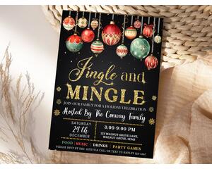 Jingle and Mingle Holiday Party Invite Printable