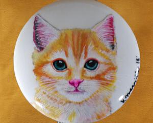 Tiger Cat White Ceramic Top Pet Treat Jar