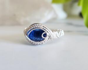 Sterling Silver Blue Eye Ring