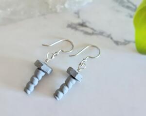 Sterling Silver Polymer Clay Bolt Earrings