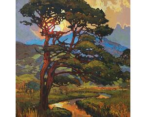 It Is So - Giclee Fine Art PRINT of Original Painting matted to 16x20 by Jan Schmuckal Pines Sunset Wall Art