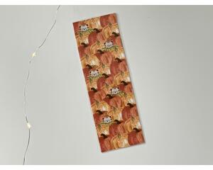 this pumpkin bookmark has pumpkins all over it with little cats peeking out of the pumpkins in a pumpkin costume
