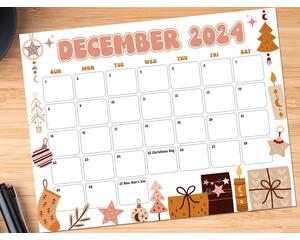 Retro Whimsical December Calendar