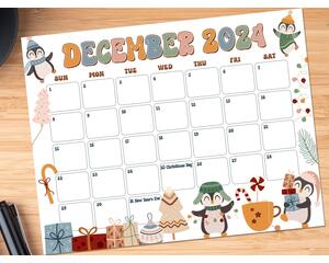 Whimsical Cute December Calendar