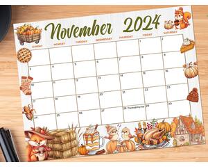 Cute November Calendar Printable