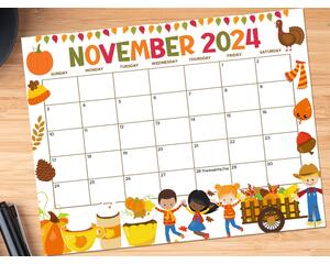 Fall Thanksgiving Calendar November Edition