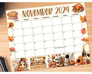 Cute Fall November Calendar