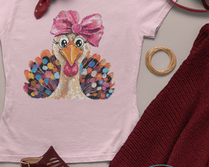 Whimsical Watercolor Turkey Shirt - A Fun and Festive Thanksgiving Gift for Her
