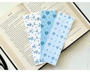 these blue coquette bookmarks comes with 3 bookmarks all are laminated