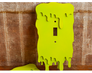 green wood slime drip light switch cover plate for toggle light switches and rocker light switches for wall switch, unique wall art decor