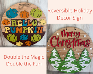 Reversible Holiday Decor Sign