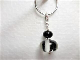 Beaded Keychain on Stainless Steel Ring