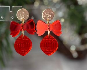 Christmas Bow and Bauble Earrings