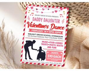 DIY Daddy Daughter Valentine's Day Dance Flyer Template