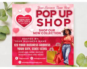 Editable Valentine's Day Pop-Up Shop Flyer