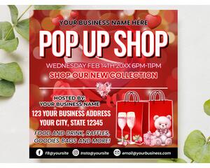 DIY Valentine’s Event Sip and Shop Flyer Template