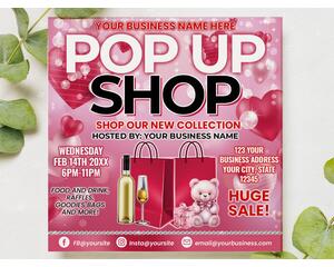 Customizable Valentine’s Day Retail Event Pop-Up Shop Flyer
