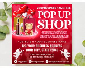 Editable Valentine’s Day Sip and Shop Flyer Invite Template