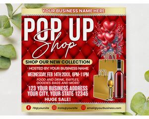 DIY Valentine’s Pop-Up Shop Boutique Sale Invitation Flyer